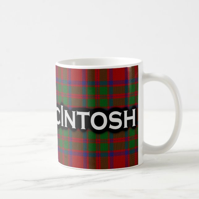 Caneca De Café Scottish do Tartan de McIntosh do clã (Direita)