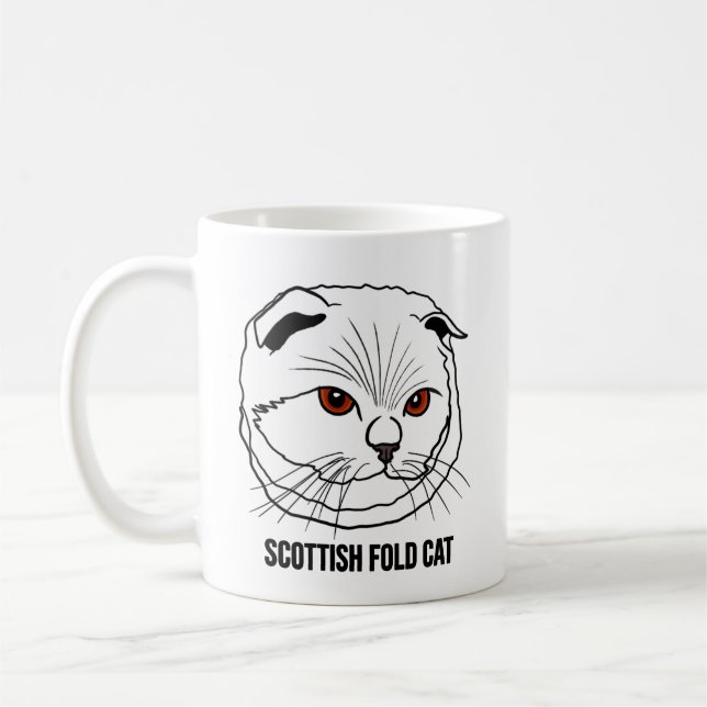 Caneca De Café Scottish Fold Cat Mug (Esquerda)