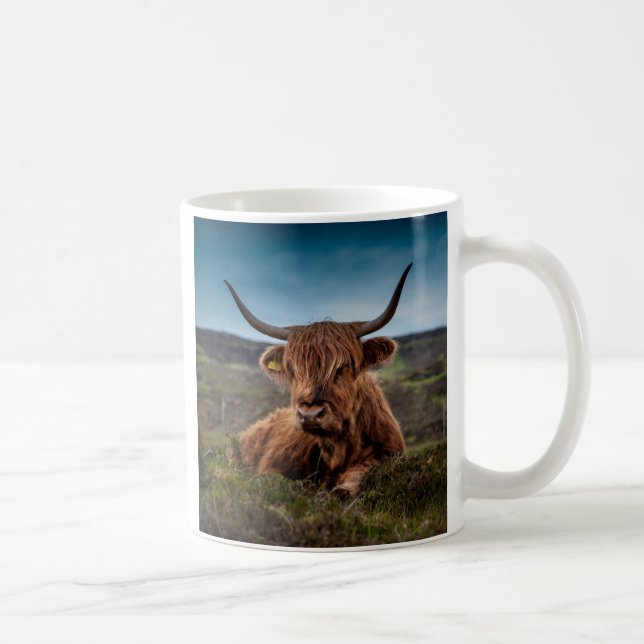 Caneca De Café Scottish Highland Cow Longhorn Bull Rancher (Direita)