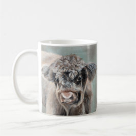 Caneca De Café Scottish Highland Cow on Green