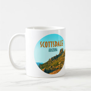 Caneca De Café Scottsdale Arizona Cactus e Mountain Vintage