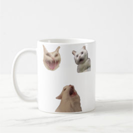Caneca De Café Screaming Cat Set Funny Meme for Cat Lovers Mug