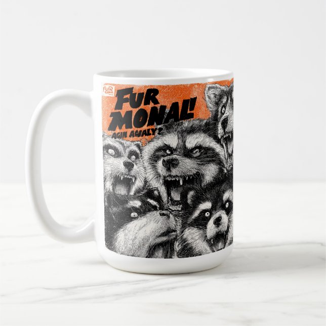 Caneca De Café Screaming Faces in Black and White Zine Art (Esquerda)