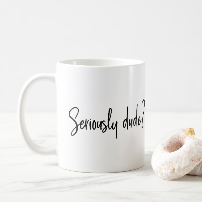 Caneca De Café Scrik Snarky Modern Typografia Dizendo (Com Donut)