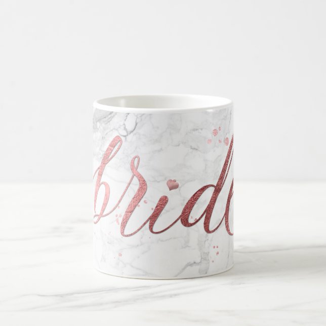 Caneca De Café Script Bride/Faux Rosa Dourado/Moderno do PixDezin (Centro)