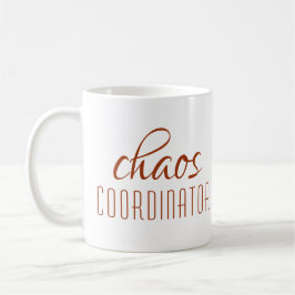 Caneca De Café Script Brown Modern do Coordenador de Caos