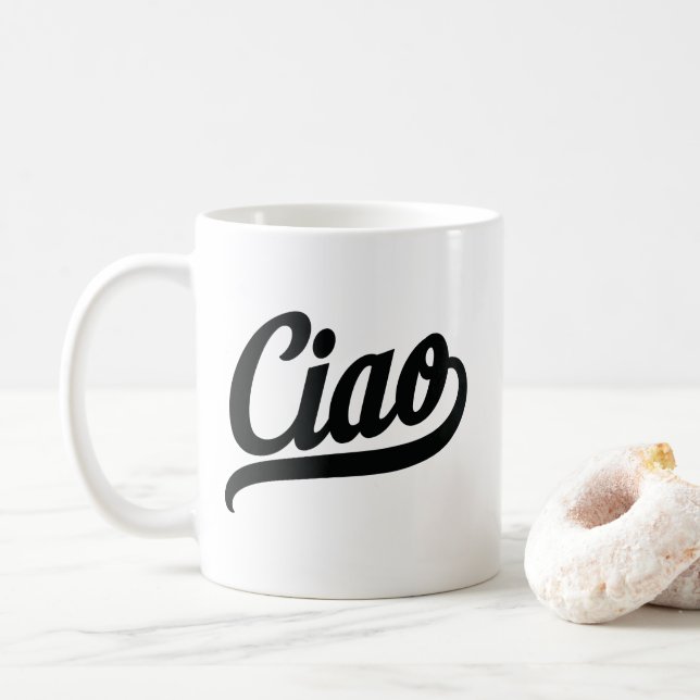 Caneca De Café Script Ciao (Preto) (Com Donut)