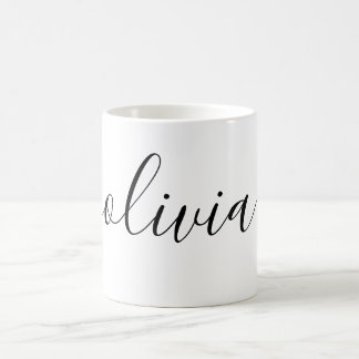 Caneca De Café Script de Assinatura Personalizada Simples