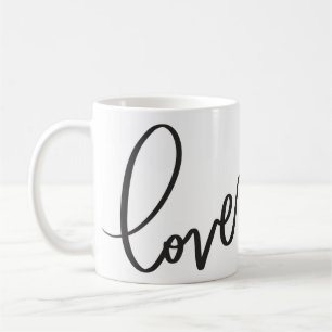 Caneca De Café Script de Caligrafia Manuscrita amor 