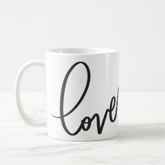 Caneca De Café Script de Caligrafia Manuscrita amor 