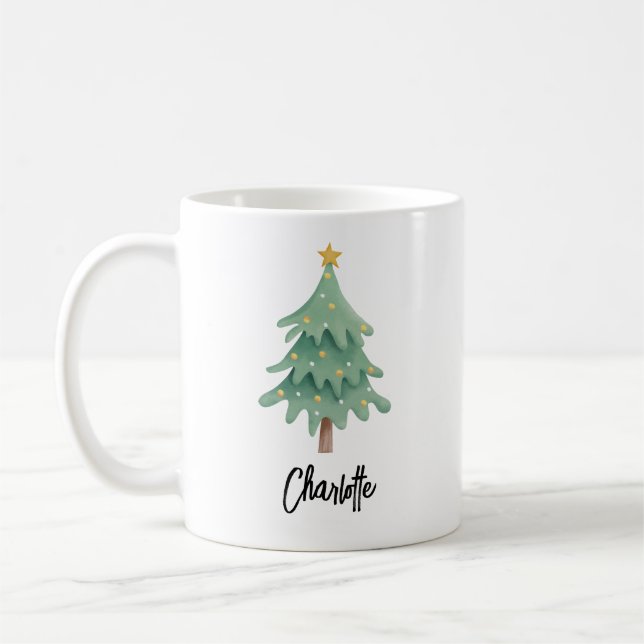 Caneca De Café Script de Feriados de Natal Personalizado (Esquerda)