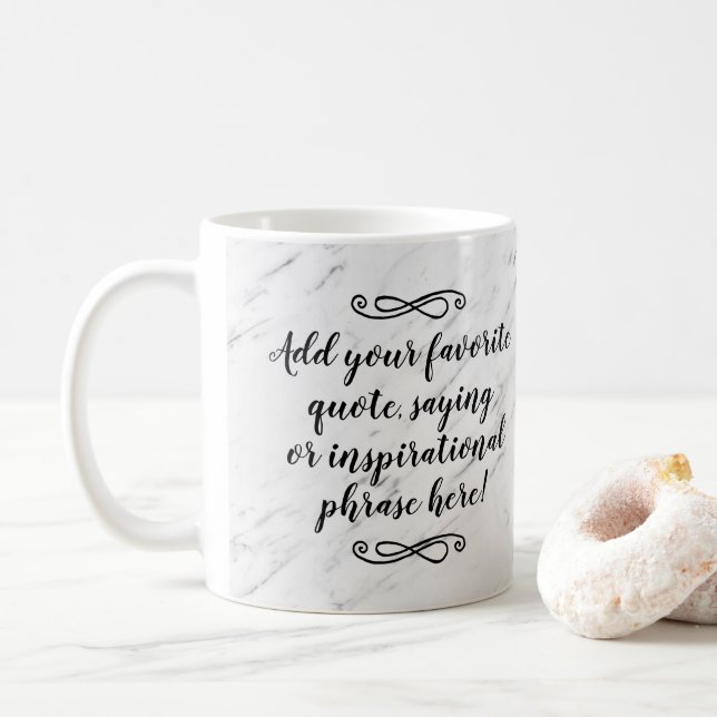 Caneca De Café Script de Frase de Cotação Inspiracional Personali (Com Donut)