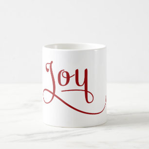 Caneca De Café Script de Joy vermelho