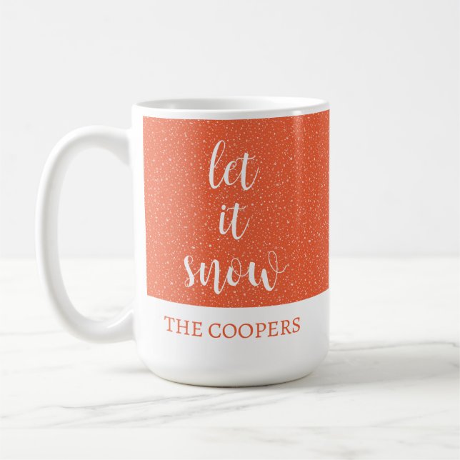 Caneca De Café Script Elegante Que Deixe Neve Feriado (Esquerda)