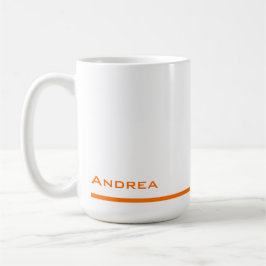 Caneca De Café Script Laranja Personalizado de Graduação Moderna