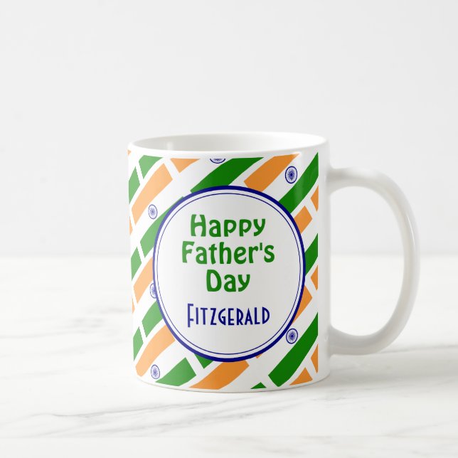 Caneca De Café Script Personalizado de Dia de os pais Feliz INDIA (Direita)