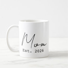 Caneca De Café Script Simples e Elegante Nova Mãe Estabelecida 20