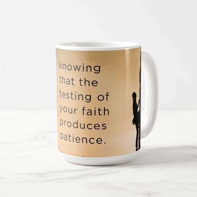 Caneca De Café Scripting Mug James 1:3 (Frente Esquerda)