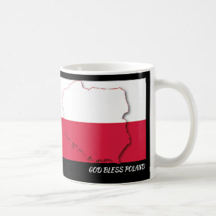 Caneca De Café Scripting Personalizado POLÔNIA Negra