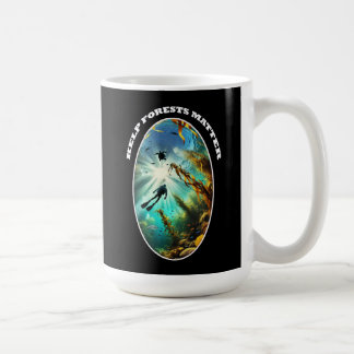 Caneca De Café SCUBA Diver Silhouette with Turtle, Fish, and Kelp