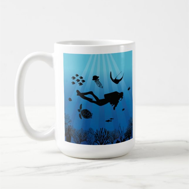 Caneca De Café Scuba Diver Underwater Sealife (Esquerda)