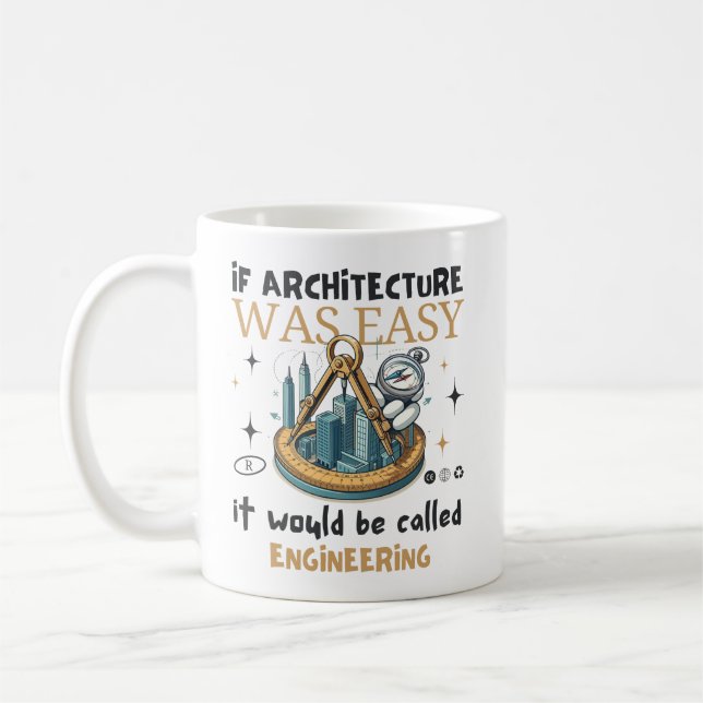 Caneca De Café Se arquitetura fosse fácil (Esquerda)