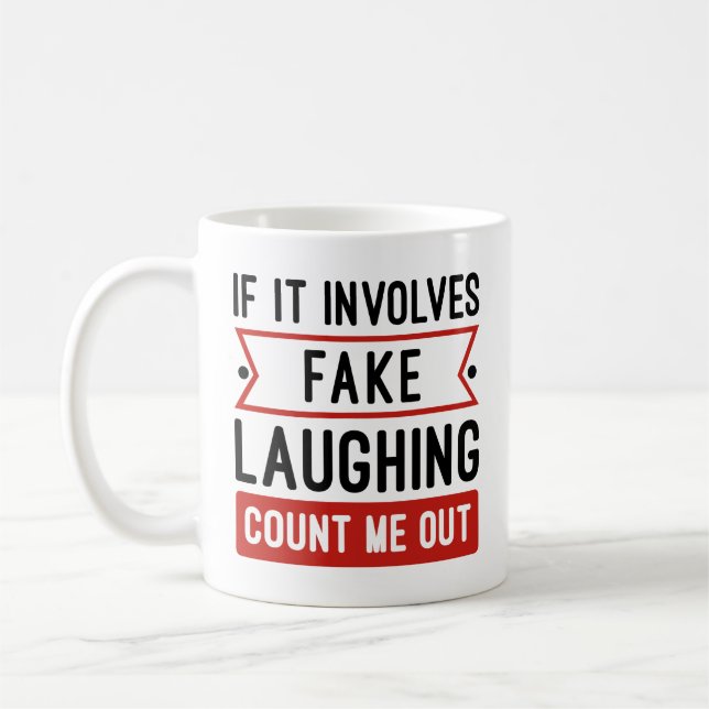 Caneca De Café Se Envolve Rir Falso (Esquerda)
