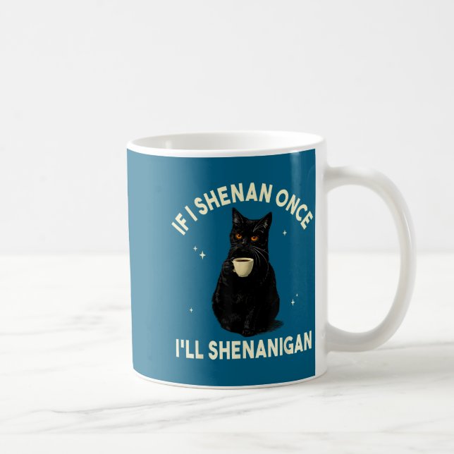 Caneca De Café Se eu aprontar eu vou aprontar gato engraçado aman (Direita)