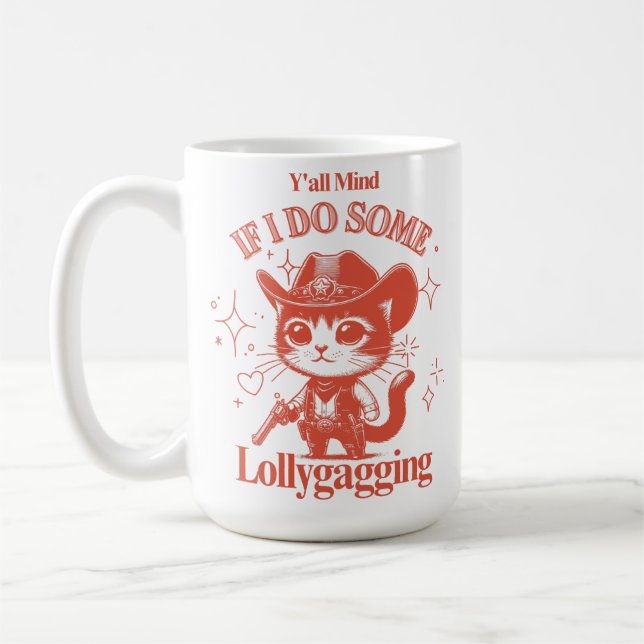 Caneca De Café Se importam Se Eu Faço Um Gato De Vaqueiro. (Esquerda)