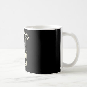 Caneca De Café Se serve eu sento crânio de gato preto minimalista