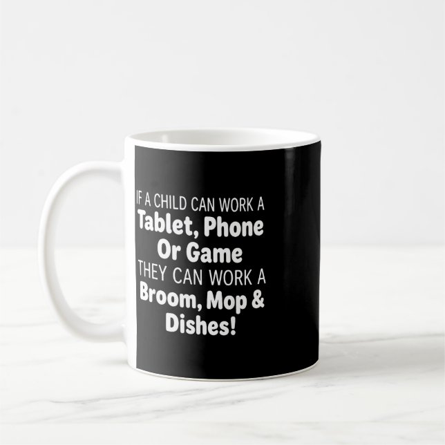 Caneca De Café Se uma criança pode operar um telefone tablet vass (Esquerda)