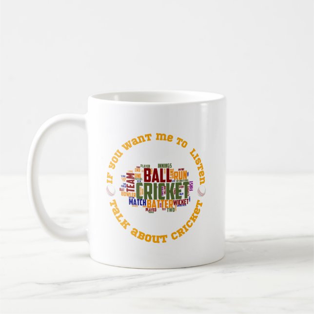 Caneca De Café Se você quer que eu ouça, fale sobre críquete (Esquerda)