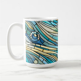 Caneca De Café Sea of Waves Teal Mosaic Fine Art