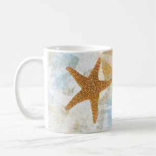 Caneca De Café Sea Stars Starfish Coaster Beach
