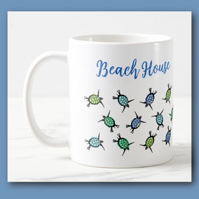 Caneca De Café Sea Turtle Beach House (Criador carregado)