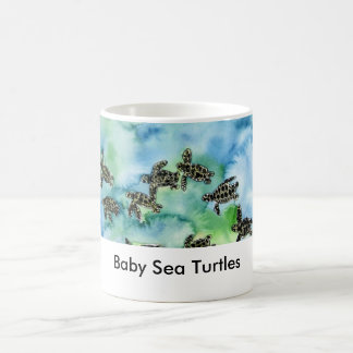 Caneca De Café sea_turtles_painting, tartarugas de mar do bebê