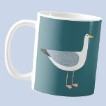 Caneca De Café Seagull<br><div class="desc">Uma gaivota atada ao fundo do oceano verde. Perfeito para aqueles que amam pássaros sassos e a costa. Arte original de Nic Squirrell.</div>