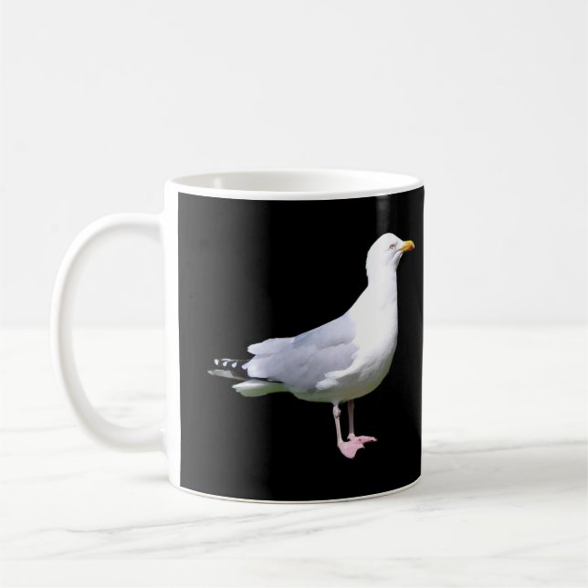 Caneca De Café Seagull Em Pé, Adicionar Texto Mug (Esquerda)