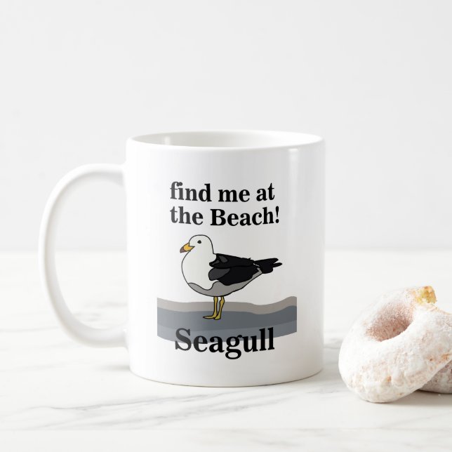 Caneca De Café Seagull Me Encontra Na Praia Funny Beach House (Com Donut)