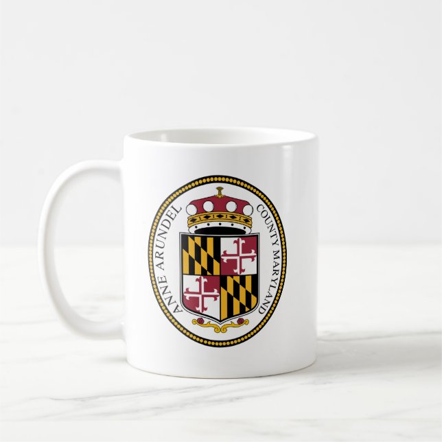 Caneca De Café Seal of Anne Arundel County, MD (Esquerda)