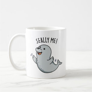 Caneca De Café Seally Me Engraçado Seal Pun