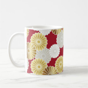 Caneca De Café Seamless chrysanthemum pattern in the Japanese tra