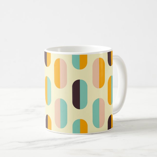 Caneca De Café Seamless geometric pattern in retro vibes (Frente Esquerda)