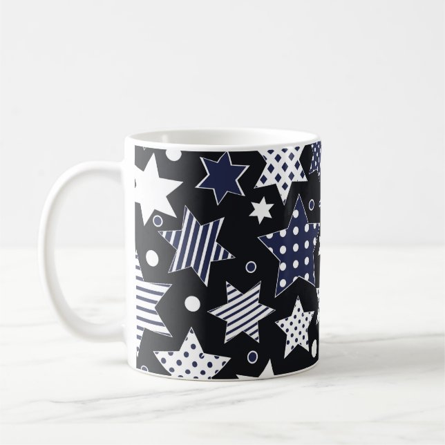 Caneca De Café Seamless pattern background with stylized starspat (Esquerda)