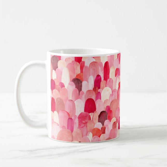 Caneca De Café Seamless pattern of pink, red and beige spots. Wat (Esquerda)