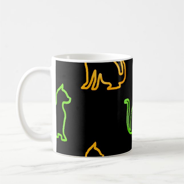 Caneca De Café Seamless pattern with catsabstract,animal,art,arti (Esquerda)