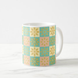 Caneca De Café Seamless pattern with geometric floral motifs