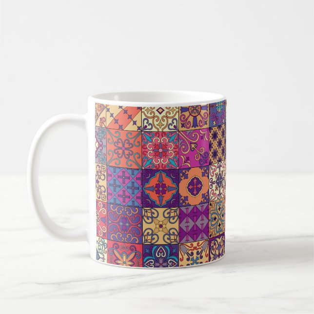 Caneca De Café Seamless pattern with portuguese tiles in talavera (Esquerda)