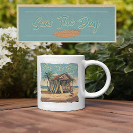 Caneca De Café Seas O Dia Da Vintage Surf Shack Art