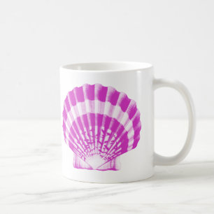 Caneca De Café Seashell - orquídea e branca